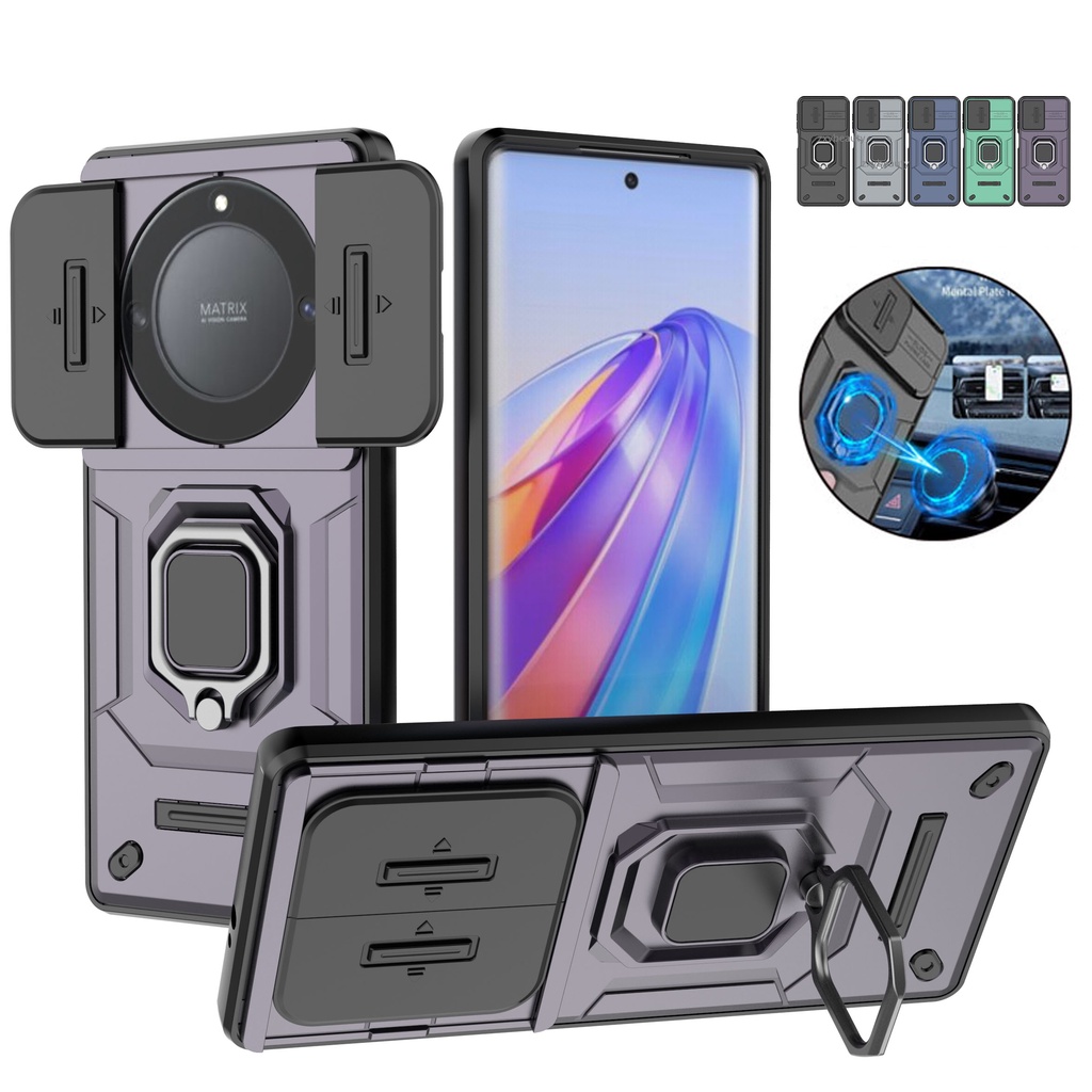 ปลอกสําหรับ Honor X9B X9A X9C X9d 5G 2026 เคสโทรศัพท์เกราะกันกระแทกสไลด์กล้องเลนส์ป้องกันแหวนสําหรับ
