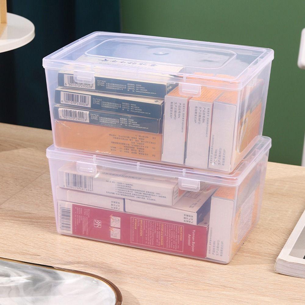 Seion 1 ชิ้นพลิกกล่อง,โปร่งใสแบบพกพากล่องเก็บ,กันฝุ่นขนาดเล็กขนาดใหญ่พลาสติกหนายาเก็บยาเครื่องประดับต่างหูเครื่องสําอาง - รูปที่ 7