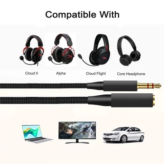 สายเคเบิลต่อขยาย PC 3.5 มม. 2in1 สําหรับหูฟังเล่นเกม Kingston HyperX Cloud II Alpha Mix Flight Core Revolver S