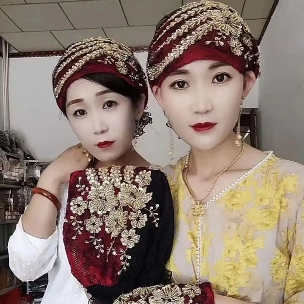 Osier1 ที่คาดผมมุสลิม สีพื้น ลูกไม้ ผ้าคลุมศีรษะมุสลิม หมวกแฟชั่น ที่คาดผมผ้าฝ้าย ผู้หญิง