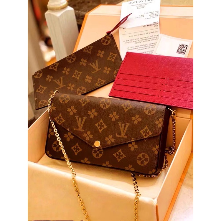 👜หลุยส์วิตตอง Louis Vuitton FÉLICIE POCHETTE 3 in 1 Chain Bag