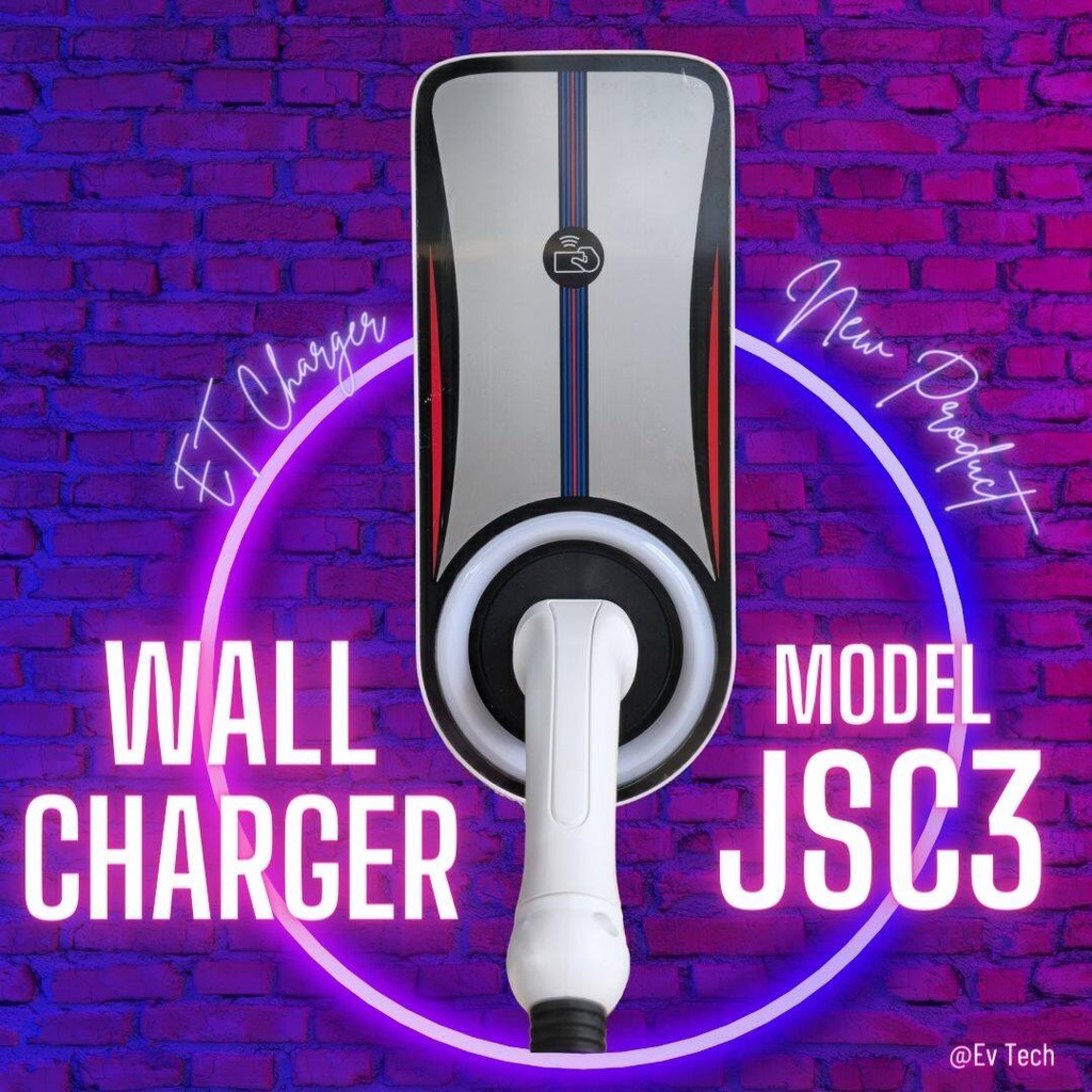 เครื่องชาร์จรถยนต์ไฟฟ้า. Ev Tech Smart Charger รุ่น JSC3  ใช้งานผ่าน App  สินค้ารับประกัน 1 ปี!!