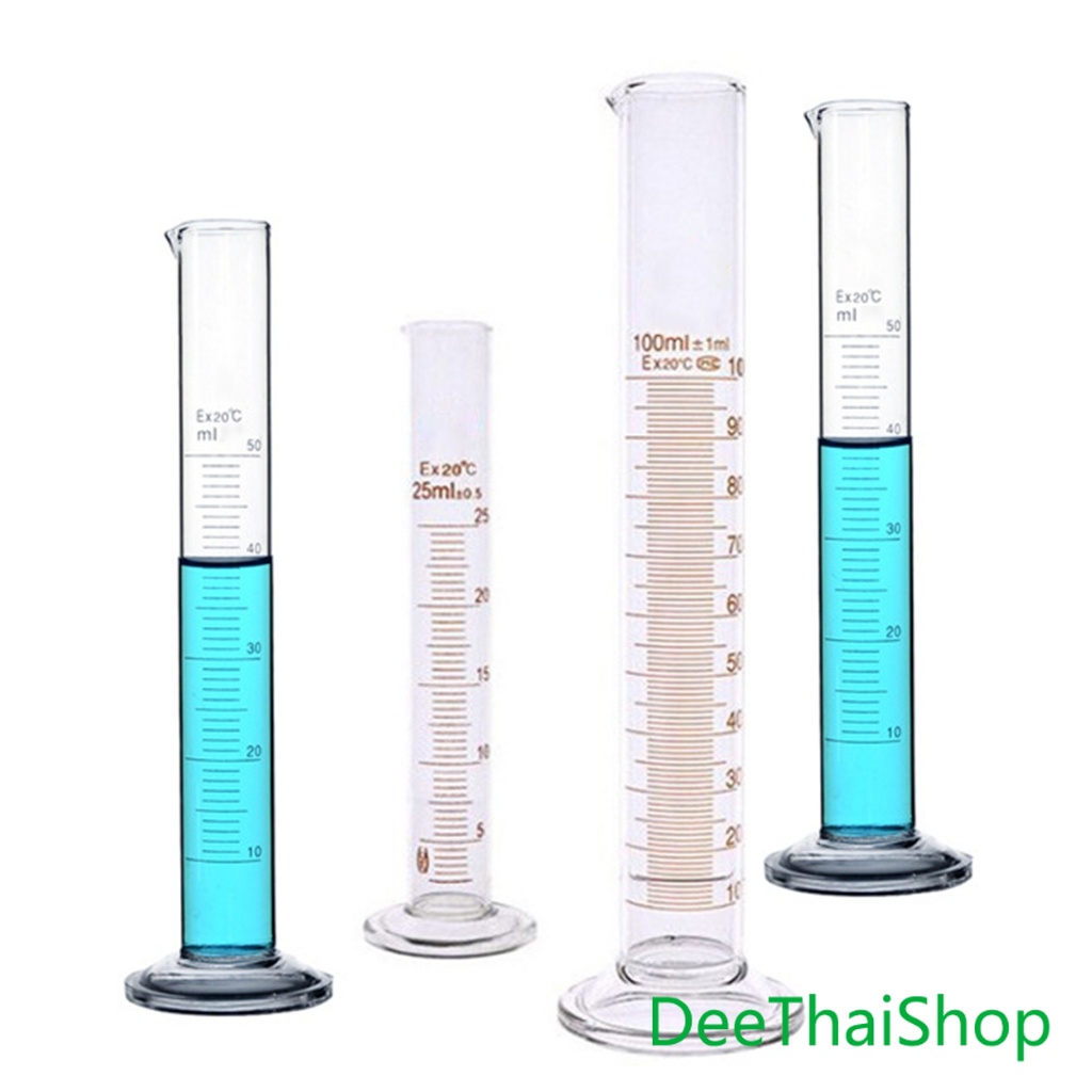 DeeThai กระบอกตวง การตวงปริมาตร ชนิดแก้ว ขนาด 5/10/25/50/100 ml Glass measuring cylinder - รูปที่ 4