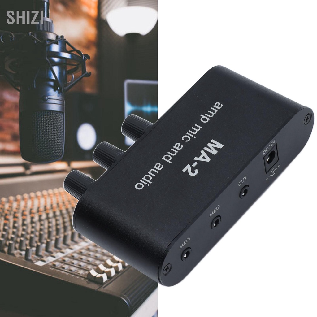 ShiZi MA‑2S Mini Audio Preamplifier เครื่องเล่นแผ่นเสียงอิเล็กทรอนิกส์ พรีแอมป์สำหรับบ้าน DC12‑24V