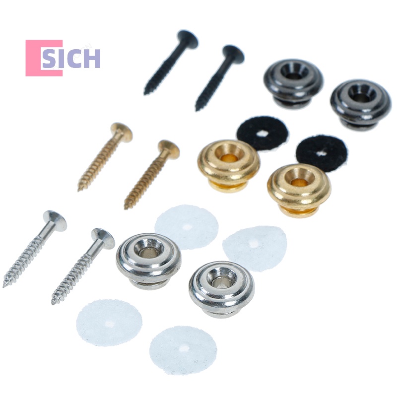 [Sich] ใหม่ ปุ่มล็อคสายคล้องคอกีตาร์ รูปหัวเห็ด พร้อมสกรู 1 คู่