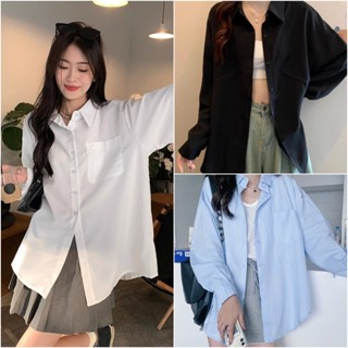CCUTE พร้อมส่ง เสื้อเชิ้ตS-5XL เสื้อคอปก  oversize กันหนาว ก…