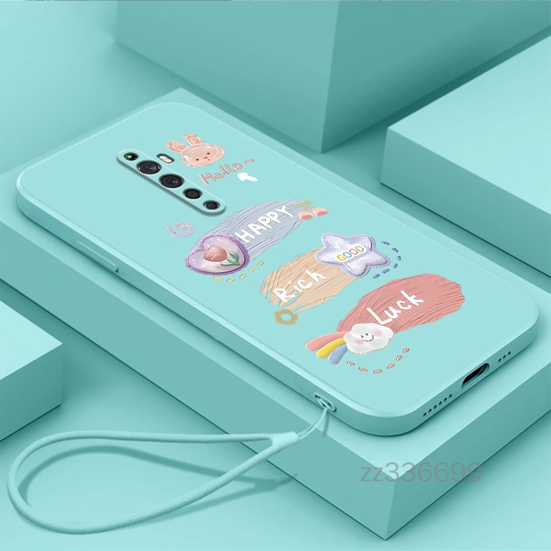 เคสโทรศัพท์มือถือ ซิลิโคน ขอบตรง สีพื้น สําหรับ oppo reno oppo reno Z oppo reno 2 oppo reno 2F oppo reno 3 oppo reno 3 pro Happy NEW 2024