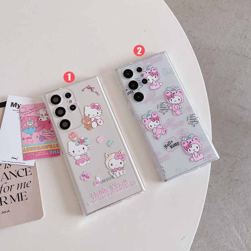 SAMSUNG เคสโทรศัพท์มือถือแบบนิ่ม TPU ใส กันกระแทก ลายเอลฟ์ สีชมพู สําหรับ SamsungS24+ S22+ S21+ S20+ S23 FE Note20 Ultra Note9 S10 Plus 5G