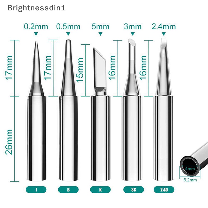 [Brightnessdin1] ชุดหัวแร้งบัดกรีทองแดงบริสุทธิ์ I+B+K+2.4D+3C 900M 5 ชิ้น