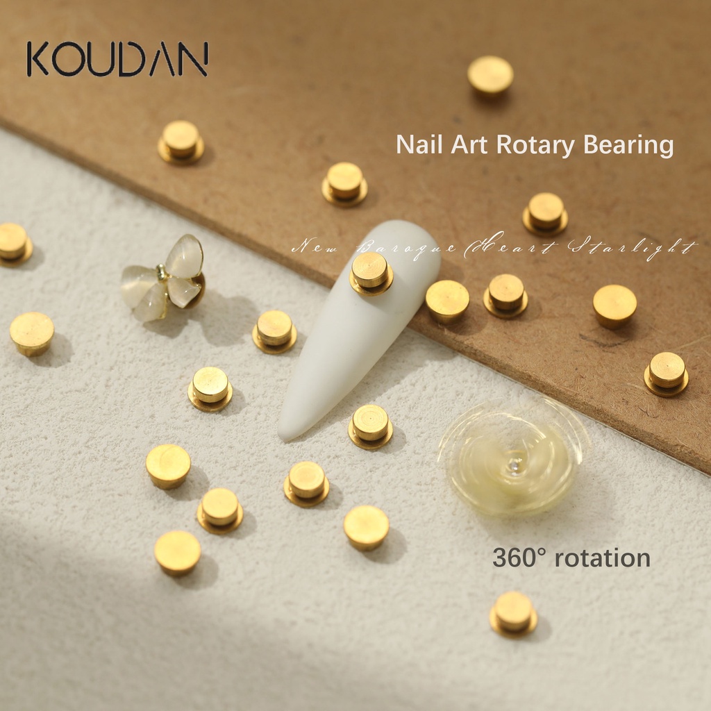 Koudan ฐานโลหะ ขนาดเล็ก หมุนได้ สําหรับตกแต่งเล็บ DIY 10 ชิ้น