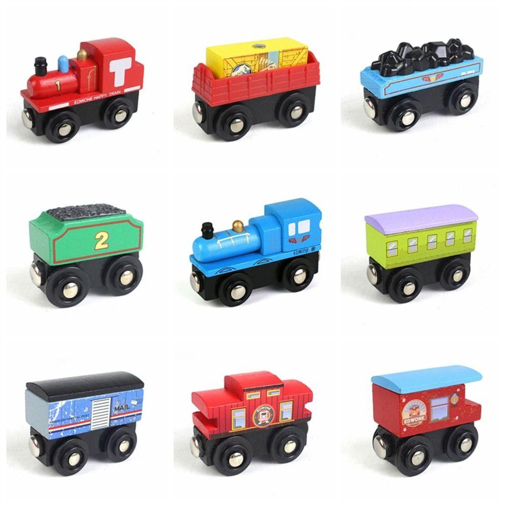Jarrediw รถไฟแม่เหล็กของเล่น,ไม้หัวรถจักรรางรถไฟ,อุปกรณ์รถไฟประกอบรถไฟรุ่นผสมรถไฟติดตามรถเด็กของขวัญ