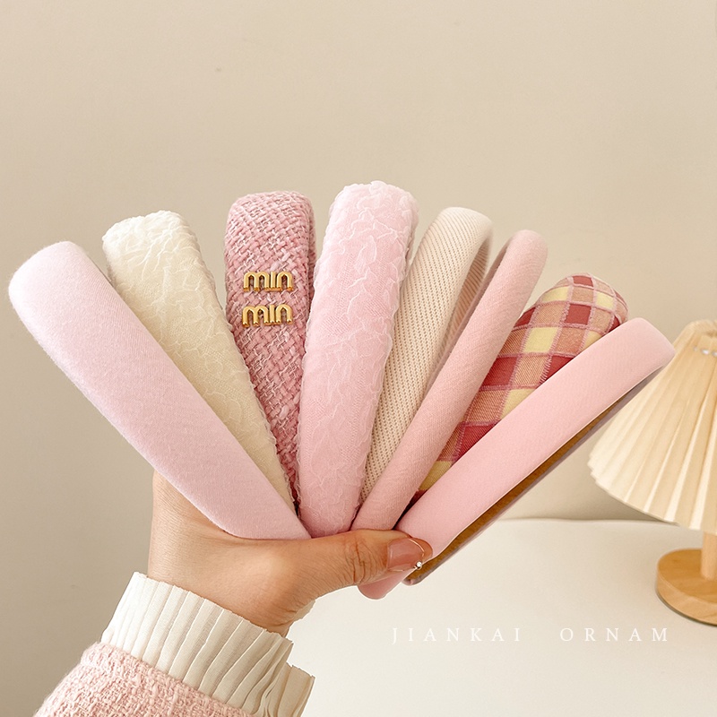 ที่คาดผม อเนกประสงค์ สีชมพู และสีขาว เข้ากับทุกการแต่งกาย สไตล์ญี่ปุ่น และเกาหลี หรูหรา สําหรับผู้หญิง