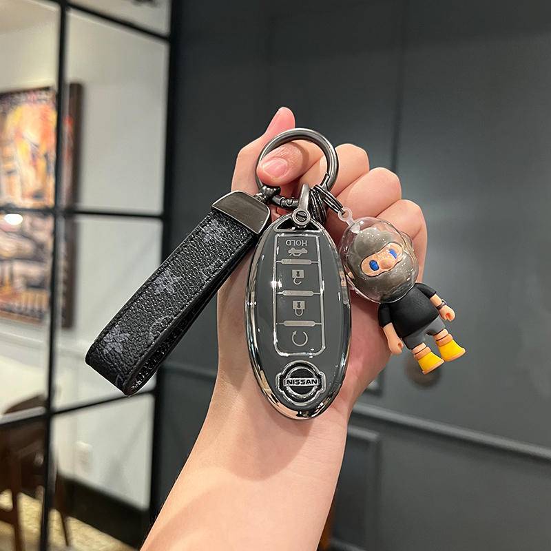 กระเป๋าใส่กุญแจรถ TPU เหมาะสำหรับ Nissan Almera Navara Kicks Frontier Sentra Sylphy X-Trail Teana Bluebird Loulan กระเป๋าใส่กุญแจรถ พวงกุญแจรถ พวงกุญแจรถ รีโมทคอนโทรล