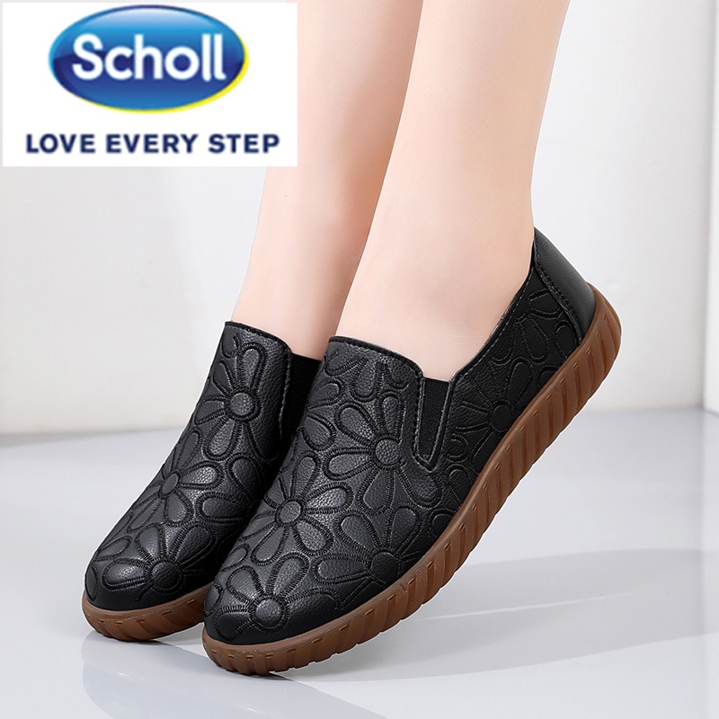 Scholl รองเท้าโลฟเฟอร์ รองเท้าหนังลําลอง ส้นแบน ขนาดใหญ่ สําหรับผู้หญิง ไซซ์ 40 41