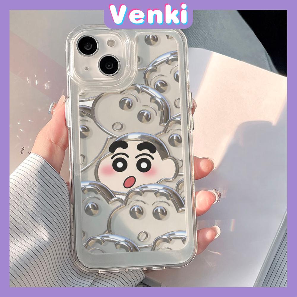 VENKI - เข้ากันได้สำหรับ 15 เคสไอโฟน11 เคส iphone 11 เคสโทรศัพท์เคสใสเคส TPU โปร่งใสปุ่ม Electroplated น่ารักการ์ตูนเด็กเข้ากันได้กับ iPhone 15 14 13 12 PRO MAX XR XS 7 8 PLUS