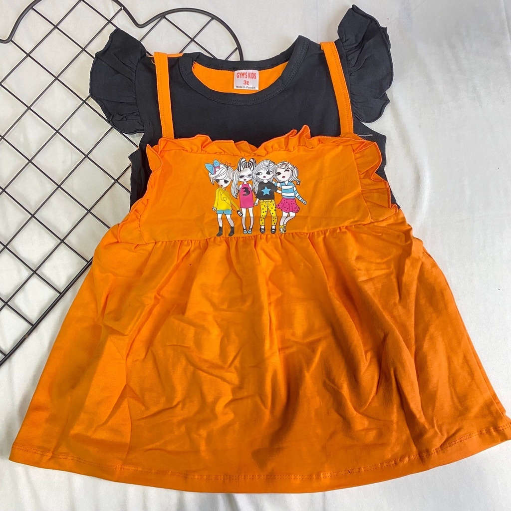 DRESS ATACH COTTON GYMS 1Y-6Y LOL ORANGE