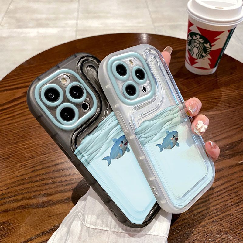 เคสโทรศัพท์มือถือ ซิลิโคนนุ่ม ใส กันกระแทก ลายปลาวาฬน่ารัก สําหรับ iPhone 11 15 Xr 14 13 12 Pro Max 8 7 6 6s Plus SE 2020 Xs Max