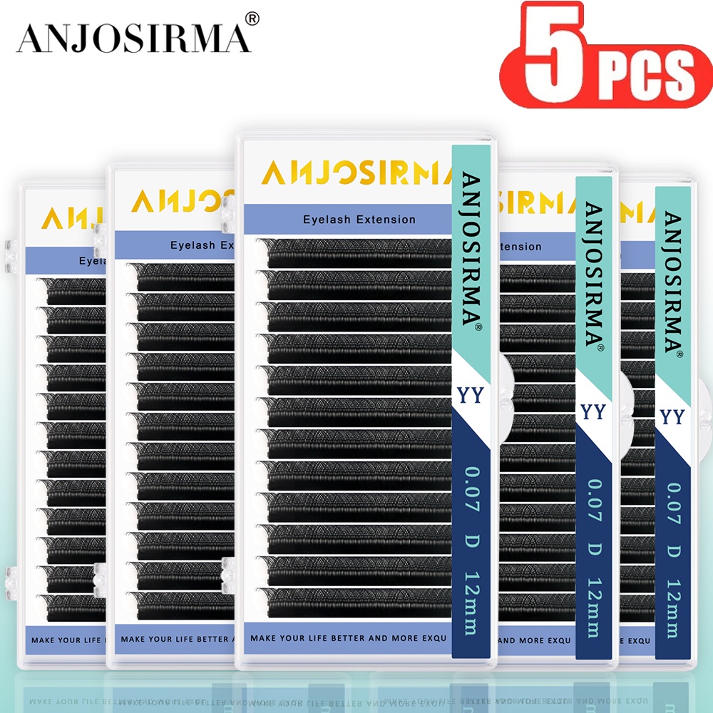 Anjosirma ขนตาปลอม ขนมิงค์เทียม แฮนด์เมด 5 ชิ้น