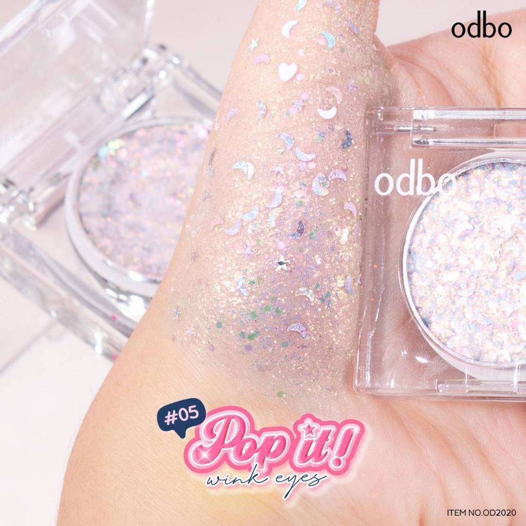 [📦 ส่งด่วน - ราคาถูก] อายแชโดว์กลิตเตอร์ เนื้อกลิตเตอร์ชัดเจน ช่วยเพิ่มมิติให้ดวงตา ODBO POP IT WINK EYES (OD2020) - รูปที่ 6