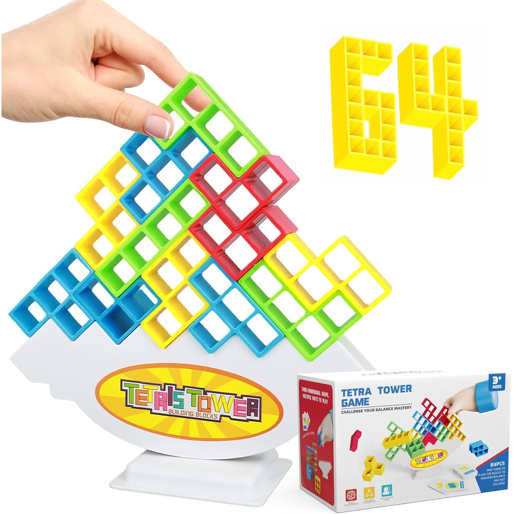 บล็อกทาวเวอร์ Tetra Tower Balance Stacking Blocks Tetris ของเล่นเสริมการศึกษา สําหรับเด็ก และผู้ใหญ่