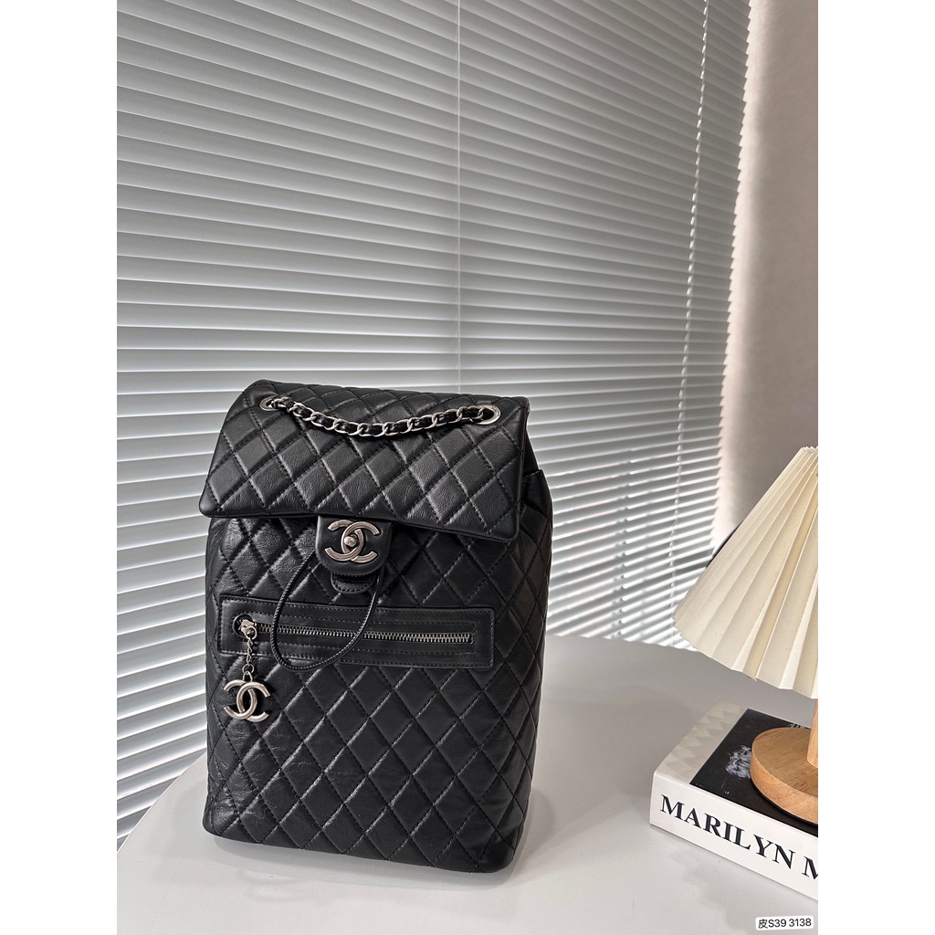กระเป๋าเป้สะพายหลัง Chanel หนังวัวแท้ ระดับไฮเอนด์ ลําลอง สําหรับผู้หญิง 275013