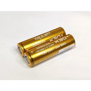 ถ่านชาร์จ 18650 Vapcell K30 สีทอง 3000mah 1 ก้อน แถมปลอกซิลิโคน ของแท้ แรงเต็มเสป็ค