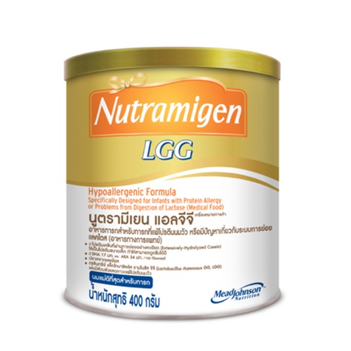 นม นูตรามิเยน แอลจีจี นมผง เด็ก สูตรพิเศษ แพ้โปรตีน นมวัว 400 กรัม Nutramigen LGG 400 g.