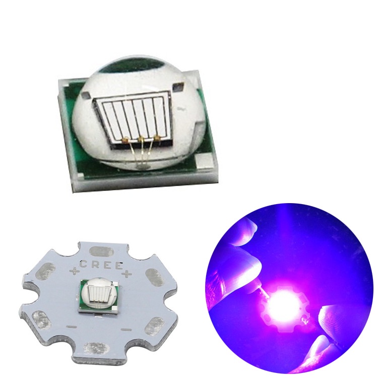 ชิป LED 10w UV 10w UV 395-400nm พร้อมบอร์ด 20 มม. แบบเปลี่ยน XML T6