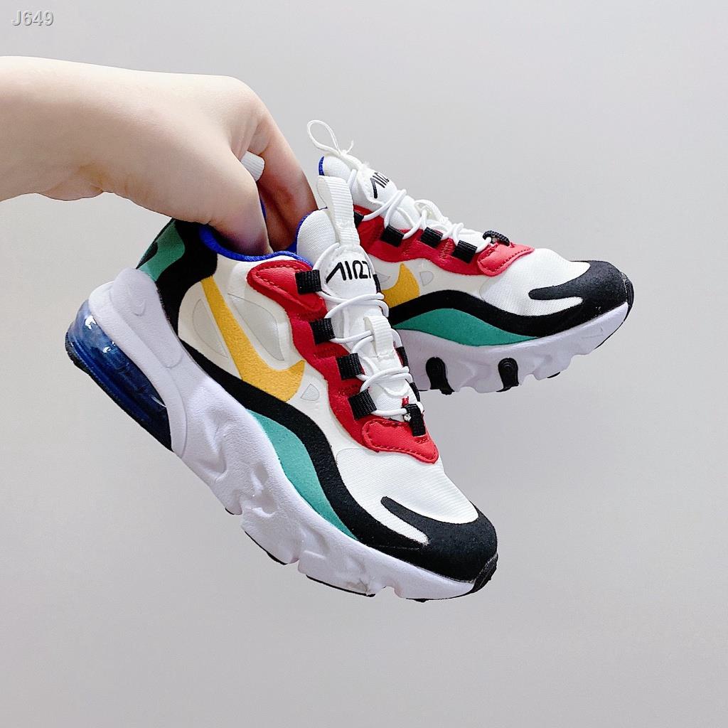 【ins】Nike air max 270 React Bauhaus รองเท้าเด็กรองเท้าเด็กผู้ชายผู้หญิงกีฬารองเท้าเด็กชายและเด็กหญิ