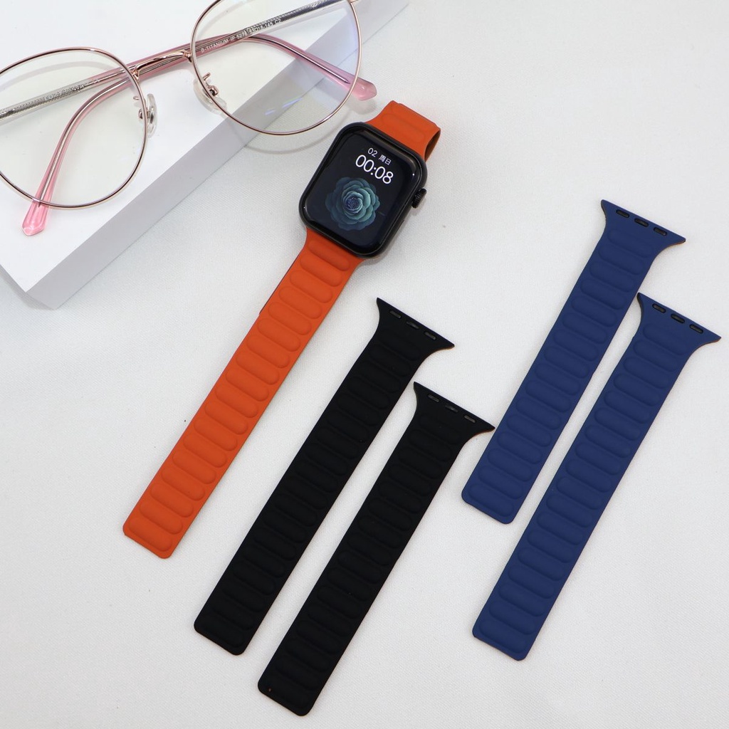 สายนาฬิกา for watch series 5 8 7 6 4 3 2 1 SE  Ultra ขนาด 38 40 42 44 45 49 มม.แบบนิ่ม มีห่วงแม่เหล็ก