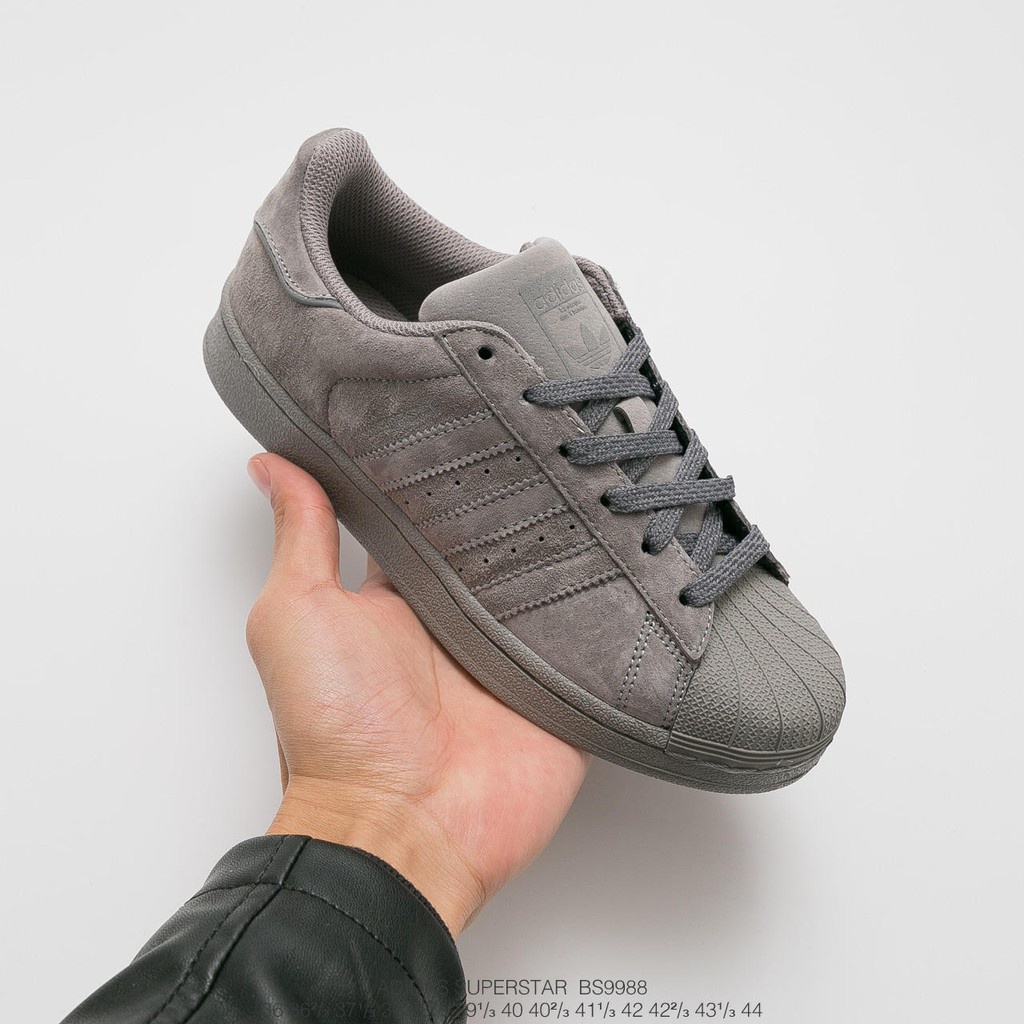 Adidas Superstar หนังนิ่มสีเทา Shellfish BS9988 รองเท้า new  แฟชั่น