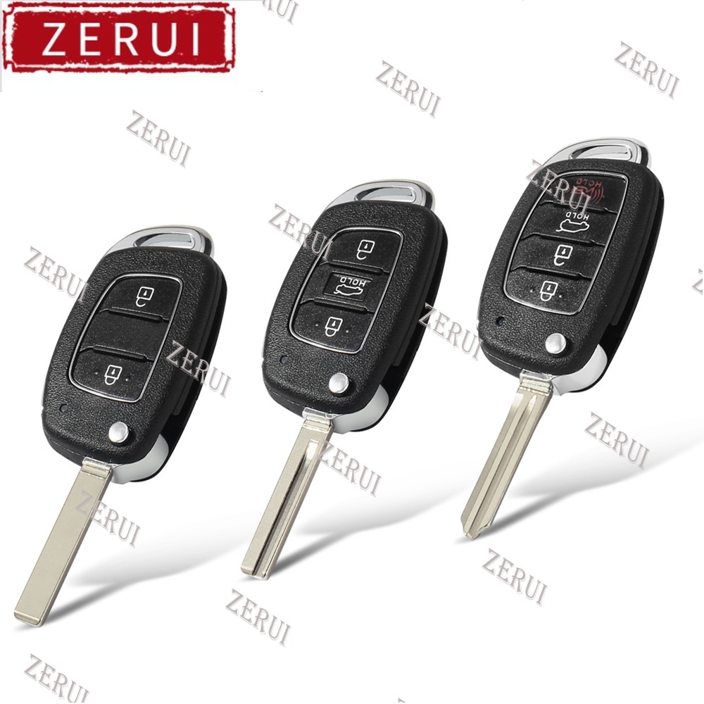 Zr สําหรับ Flip Remote กุญแจรถ 2/3/4 ปุ่มสําหรับ Hyundai Solaris Creta Ix25 Kona Tucson Sonata I40 E