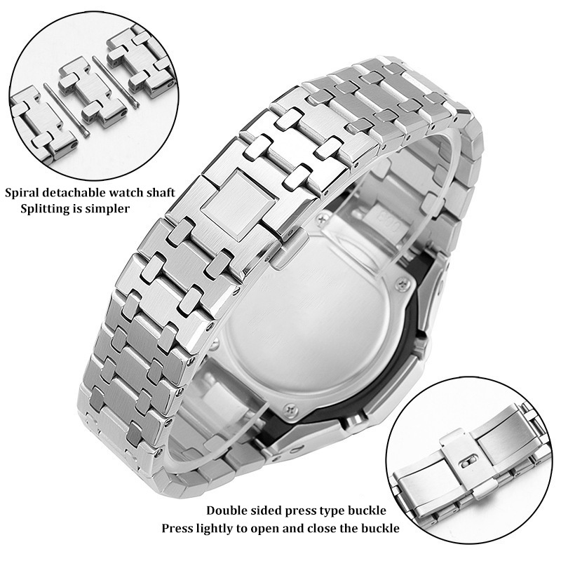 สายนาฬิกาข้อมือสเตนเลส และเคส สําหรับ Casio G-Shock GA2100 GA2110 รุ่นที่ 3