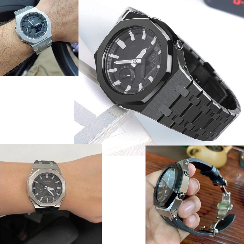 สายนาฬิกาข้อมือสเตนเลส และเคส สําหรับ Casio G-Shock GA2100 GA2110 รุ่นที่ 3