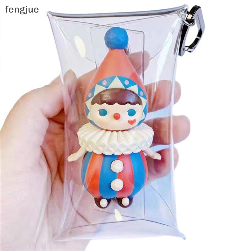 Fengjue กระเป๋าใส่เหรียญ พวงกุญแจ แบบใส ทรงสี่เหลี่ยม ลายตุ๊กตาอนิเมะ ขนาดเล็ก TH