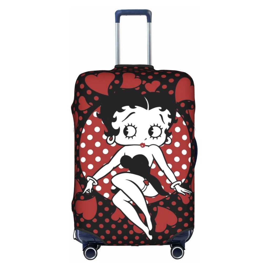 Betty Boop ผ้าคลุมกระเป๋าเดินทาง ลายการ์ตูนน่ารัก ซักทําความสะอาดได้ สําหรับกระเป๋าเดินทาง ขนาด 18-32 นิ้ว