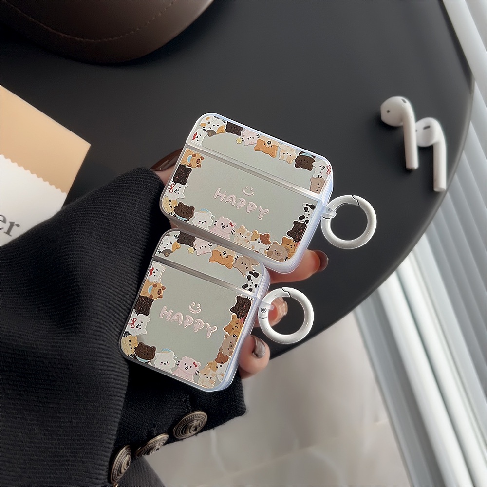 เคสหูฟังกระจก ลายแมว แบบเต็มจอ สําหรับ AirPods 1 2 3 Pro AirPods Pro2