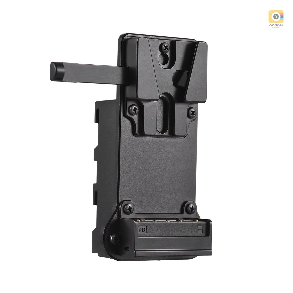 Andoer V Mount Battery Plate to NP-F Dummy Battery Power Adapter Built-in Battery Decode Chip Compat