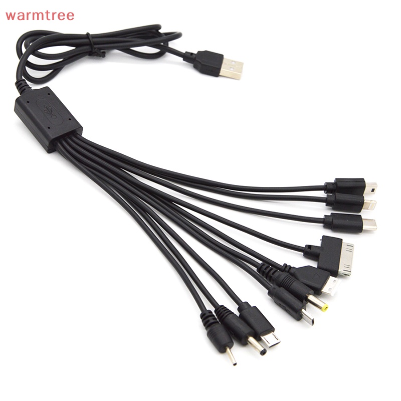 (warmtree) สายชาร์จ USB 10 In 1 เข้าได้กับโทรศัพท์มือถือ ลําโพง เครื่องเล่น MP3 และอื่นๆ