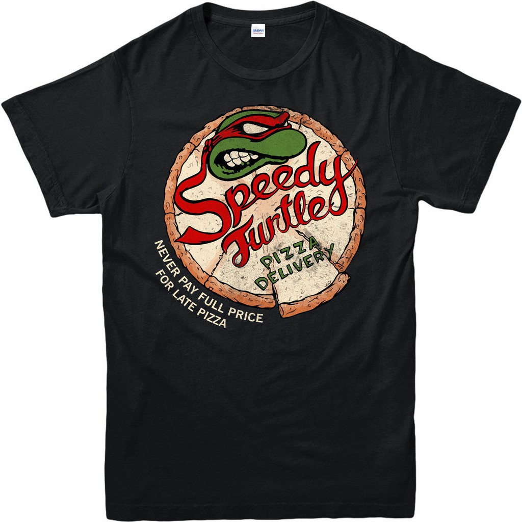 เสื้อยืด เสื้อยืด พิมพ์ลายนินจาเต่าพิซซ่า Speedy Turtles สีดํา สําหรับผู้ใหญ่ 229557