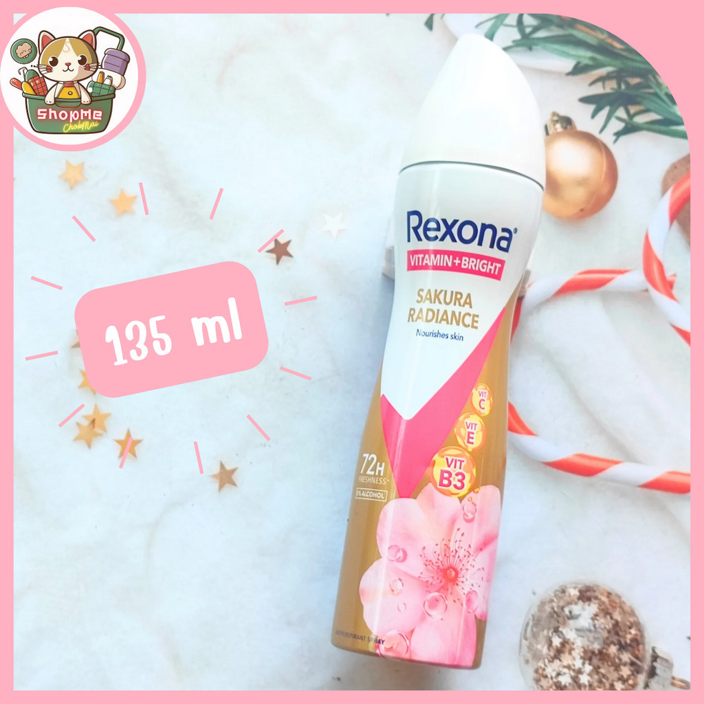 Rexona Sakura Radiance Spray Deodorant สเปรย์ระงับกลิ่นกาย 135 ml