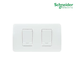 Schneider ชุดสวิตช์ทางเดียว 2 ตัวพร้อมฝาครอบ สีขาว รุ่น Concept Easy Clip 3031P_1_2M_F*2+ A3002 | PlugOn