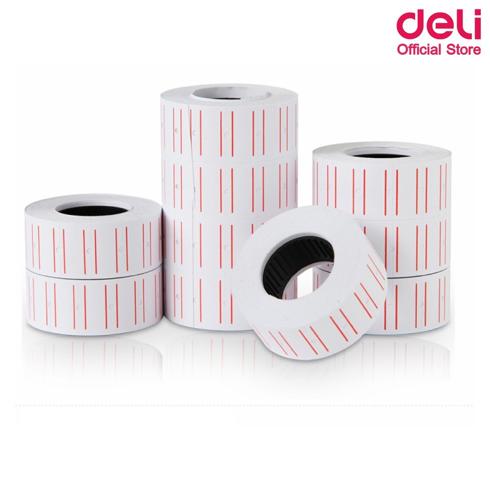 Deli 3210 สติ๊กเกอร์เครื่องยิงป้ายราคา (แพ็ค 1 แถว 10 ม้วน) สติ๊กเกอร์ อุปกรณ์ติดฉลากราคา ป้ายราคา