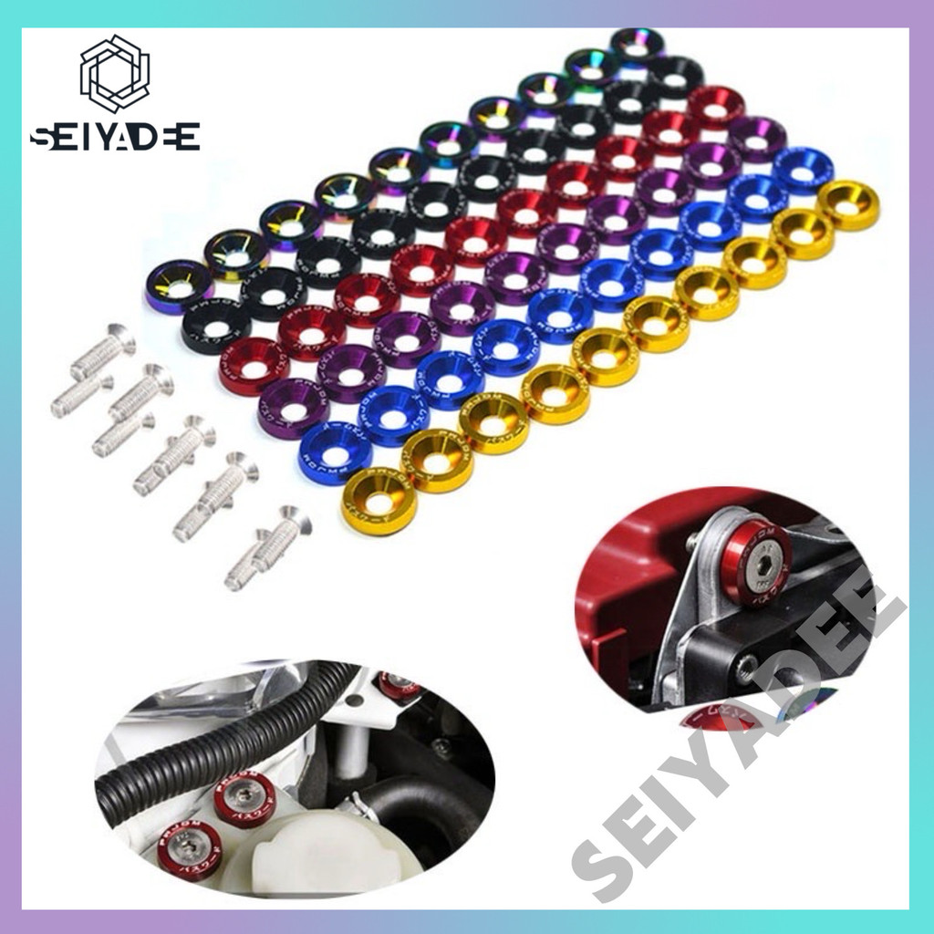 สกรูเว้า M6 JDM แบบหกเหลี่ยม ดัดแปลง สําหรับรถยนต์ จํานวน 10 ชิ้น