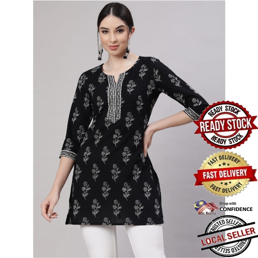 Kurti ผู้หญิงอินเดีย Kurtis Top Saree Sari Punjabi ชุดสําเร็จรูป Kurti UD35855ASTP