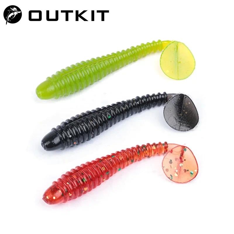 Outkit 10 ชิ้น/ล็อต Wobblers mini ตกปลา Soft Lures ยางเหยื่ออ่อน 4 ซม.หนอนนุ่มเหยื่อประดิษฐ์เบสซิลิโคนปลา