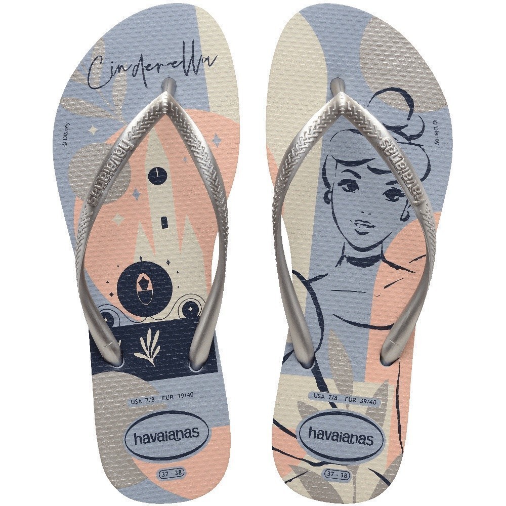 HAVAIANAS รองเท้าแตะผู้หญิง Slim Princesas Flip Flop SILVER 41350457343F_F3SIXX