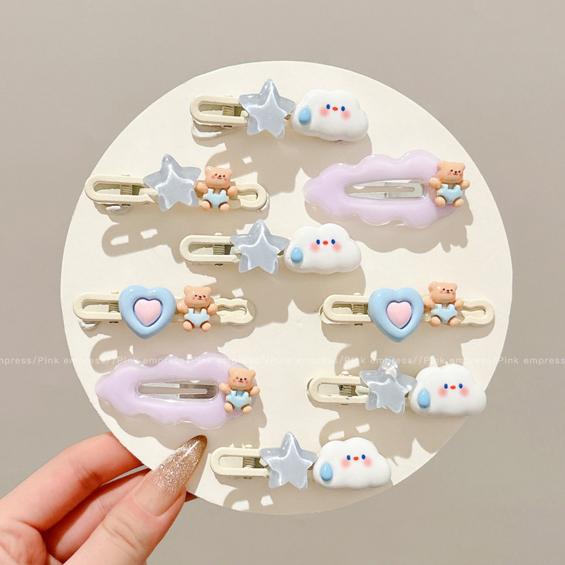 2025 ใหม่ผ้าโพกศีรษะน่ารักสําหรับสาวแฟชั่นหมีกระต่ายดาวคลิปปากเป็ดระดับไฮเอนด์