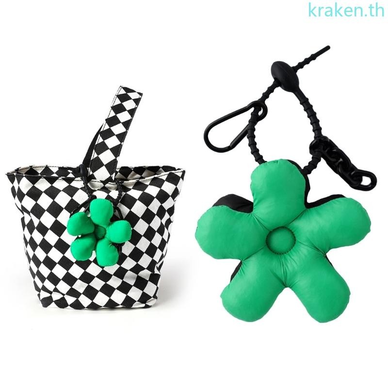 Kra ดอกไม้พวงกุญแจผ้าฝ้าย Lanyard Keyholder อัพเกรดกระเป๋าจี้น่ารักพวงกุญแจสําหรับกุญแจรถอุปกรณ์เสริม Keycord