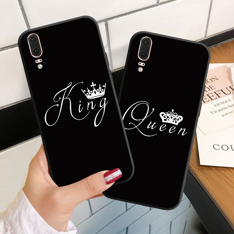 เคสสําหรับ Huawei P9 P10 P20 P30 Lite Plus Pro Soft Casing Silicoen Phone Case King และ Queen